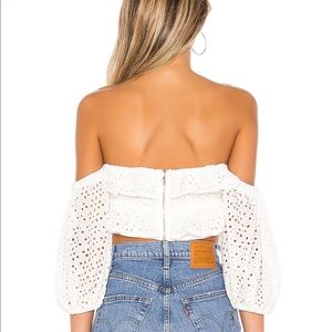 Never Worn- Superdown Tiff Ruffle Crop Top
